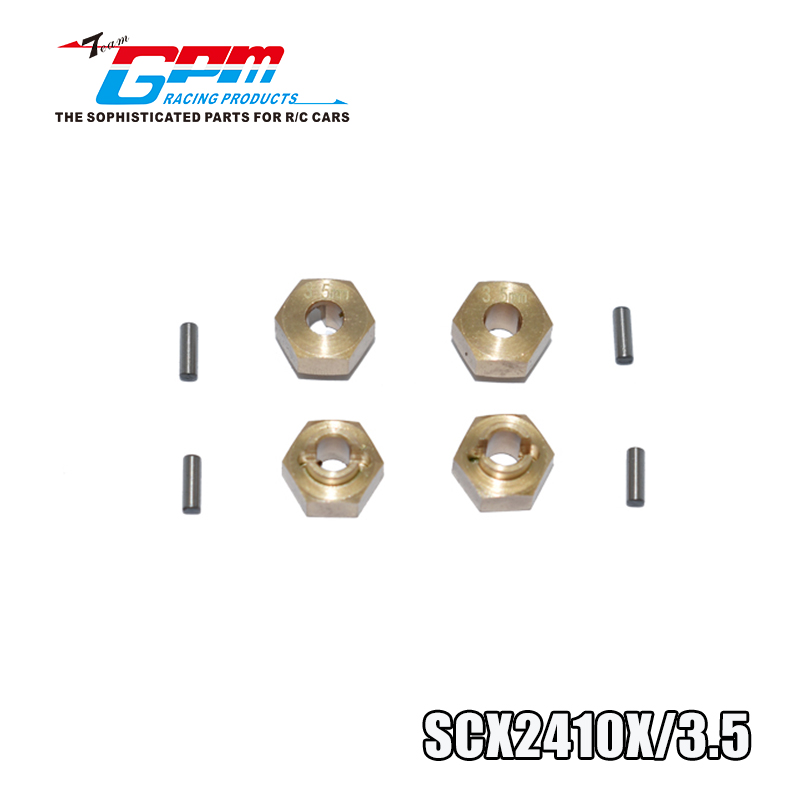 BRASS HEX ADAPTERS 3.5MM THICK SCX2410X/3.5 FOR AXIAL 1/24 4WD SCX24 DEADBOLT-AXI90081 AXIAL1/24 JEEP WRANGLER JLU CRC-AXI00002